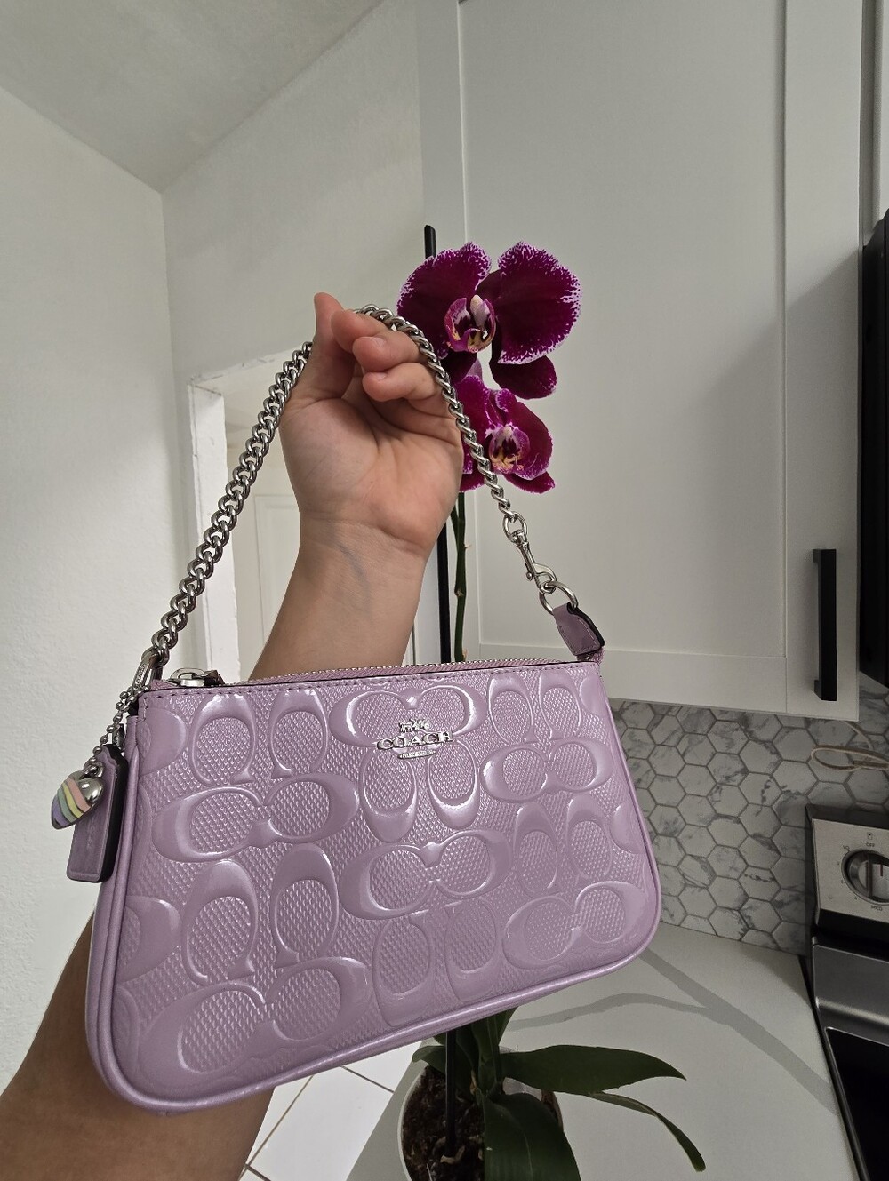 NWT Coach Nolita 19 Siver/violet - Picture 9 of 16
